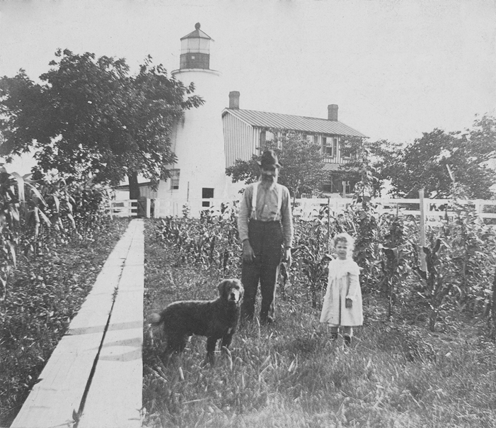 Turkey Point Lighthouse with man and girl 1890